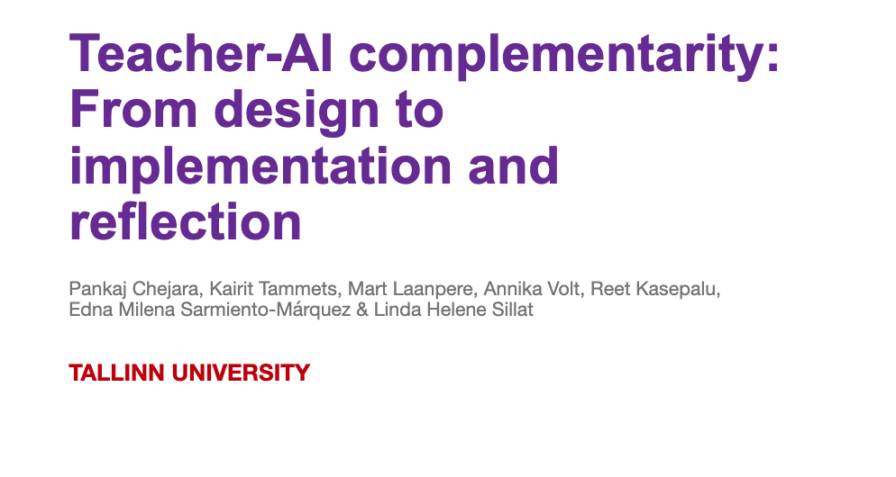 Teacher-AI complementarity: From design to implementation and reflection
